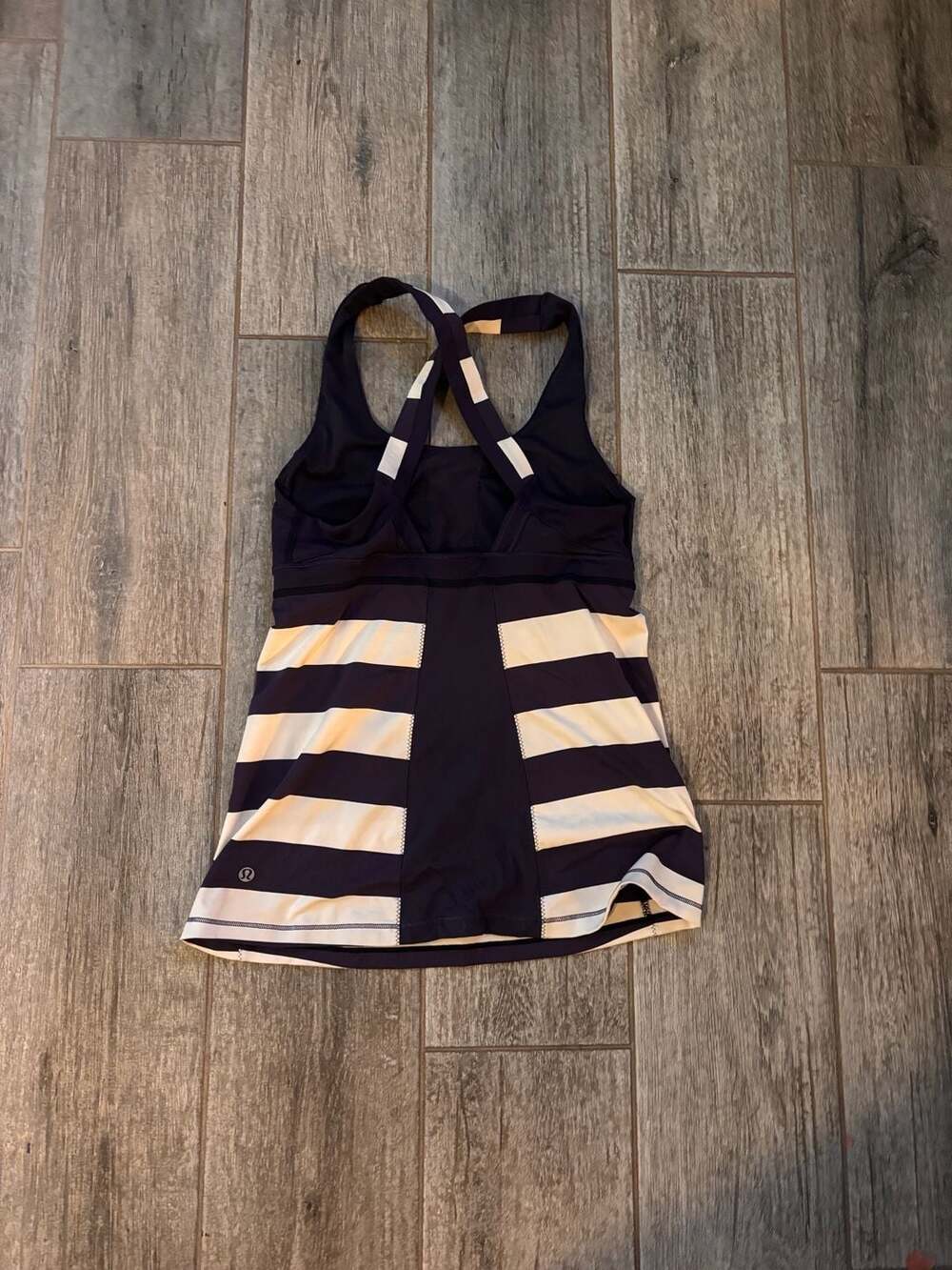 Lululemon Stuff Your Bra Tank Top Navy White Striped